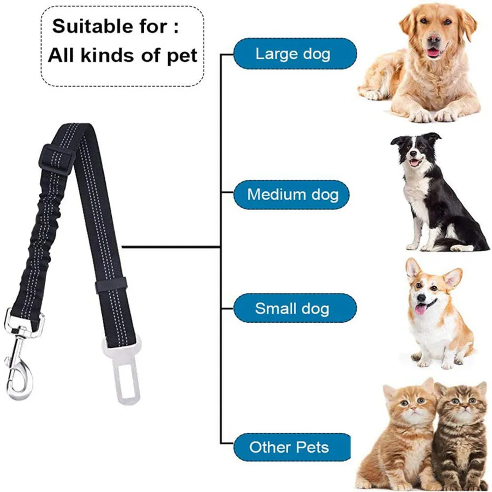 Reflective Retractable Dog Car Seat Belt Safety Leash 🐾