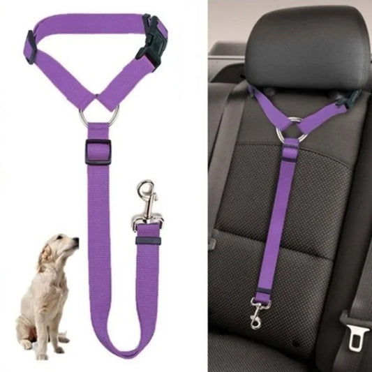 🚗 Solid Color Pet Car Seat Belt & Harness Combo 🚗