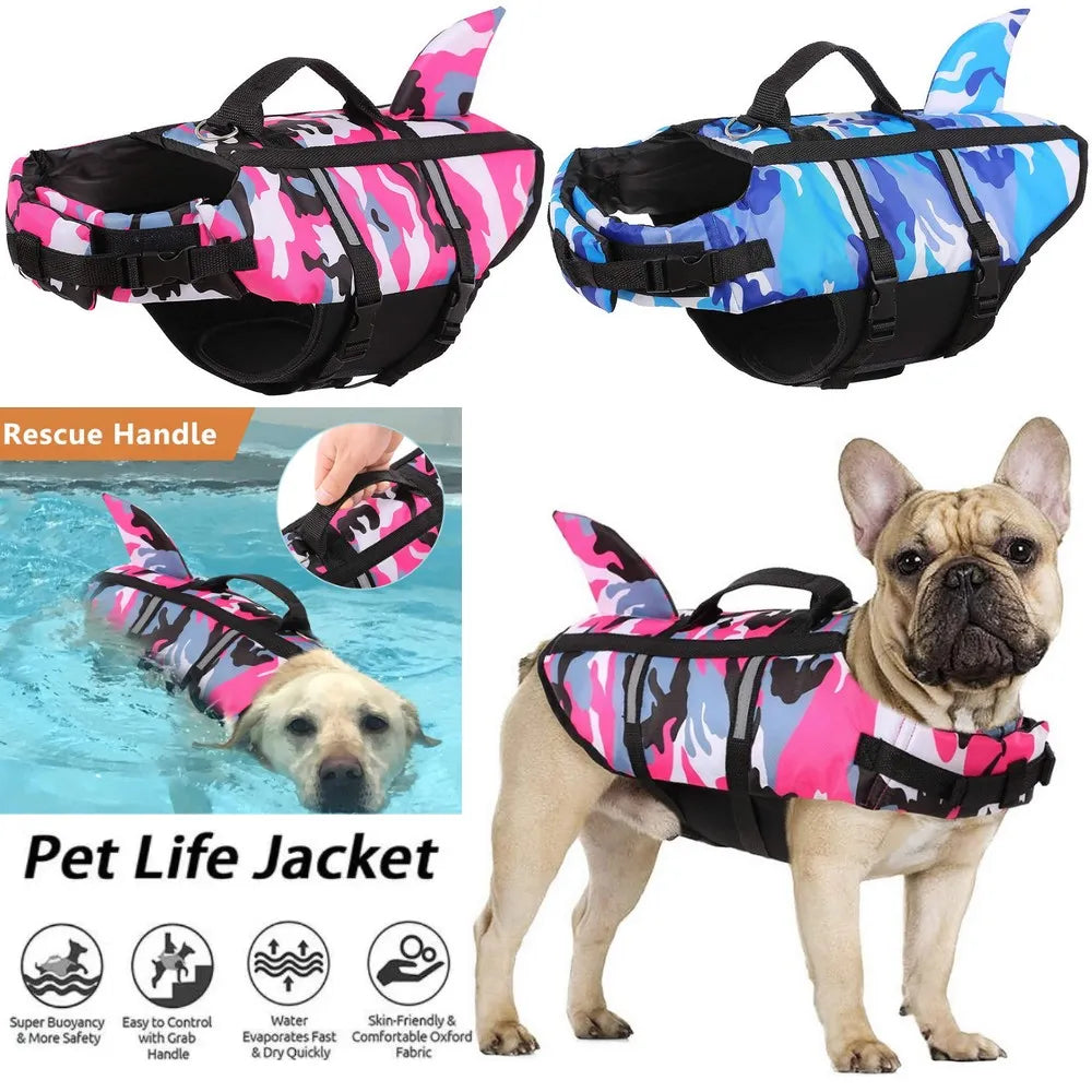 🐶 Camouflage Shark Dog Life Jacket 🦈