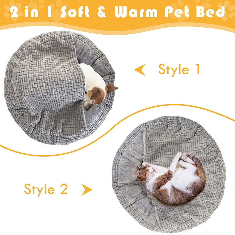 🍩 Cozy Hooded Dog Bed 🛌