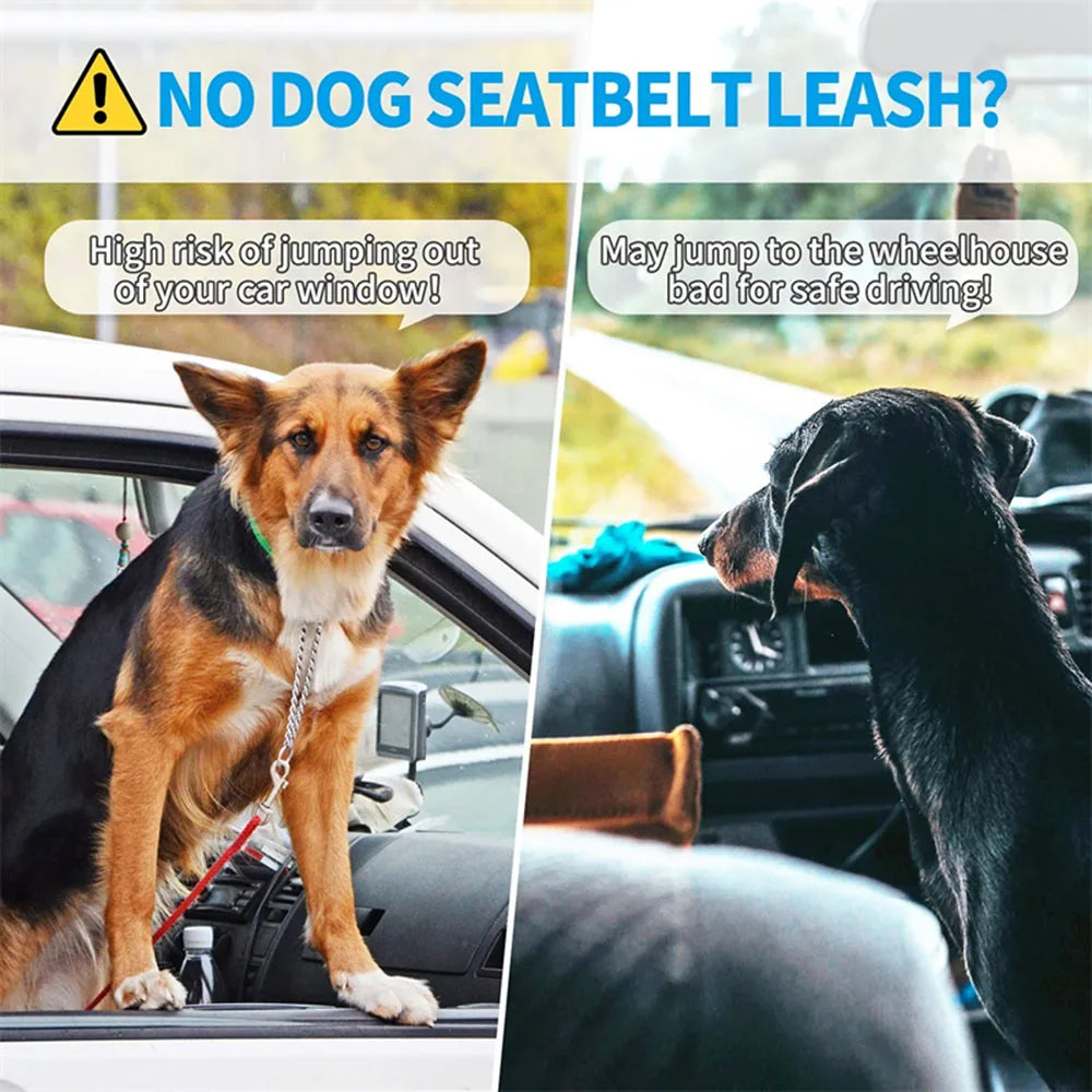 Reflective Retractable Dog Car Seat Belt Safety Leash 🐾