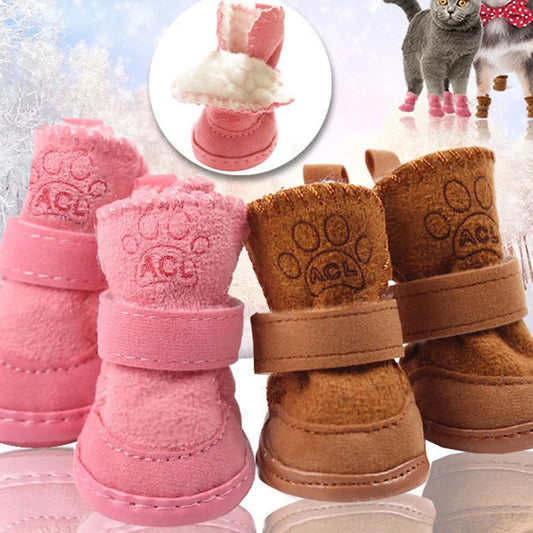 CozyPaws Winter Warm Dog Shoes Set