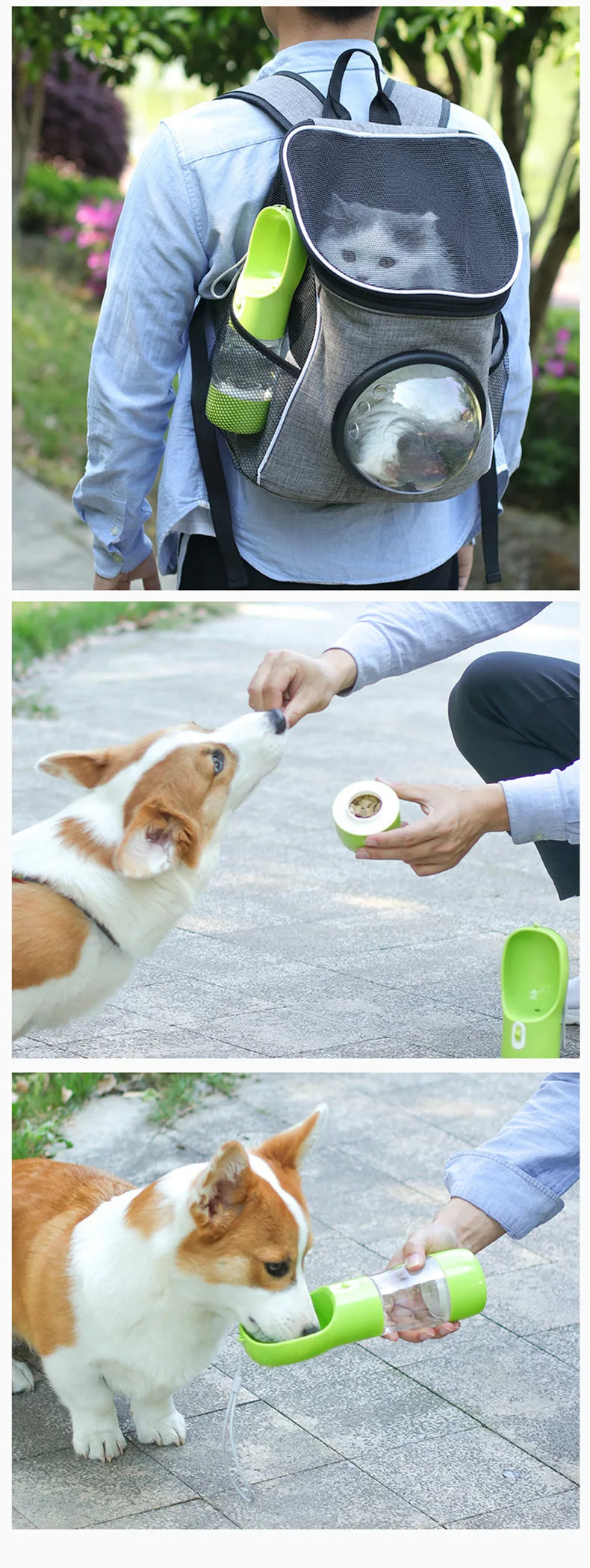 💦The 2-in-1 Travel Companion for Thirsty & Hungry Pups! 🐶🐾